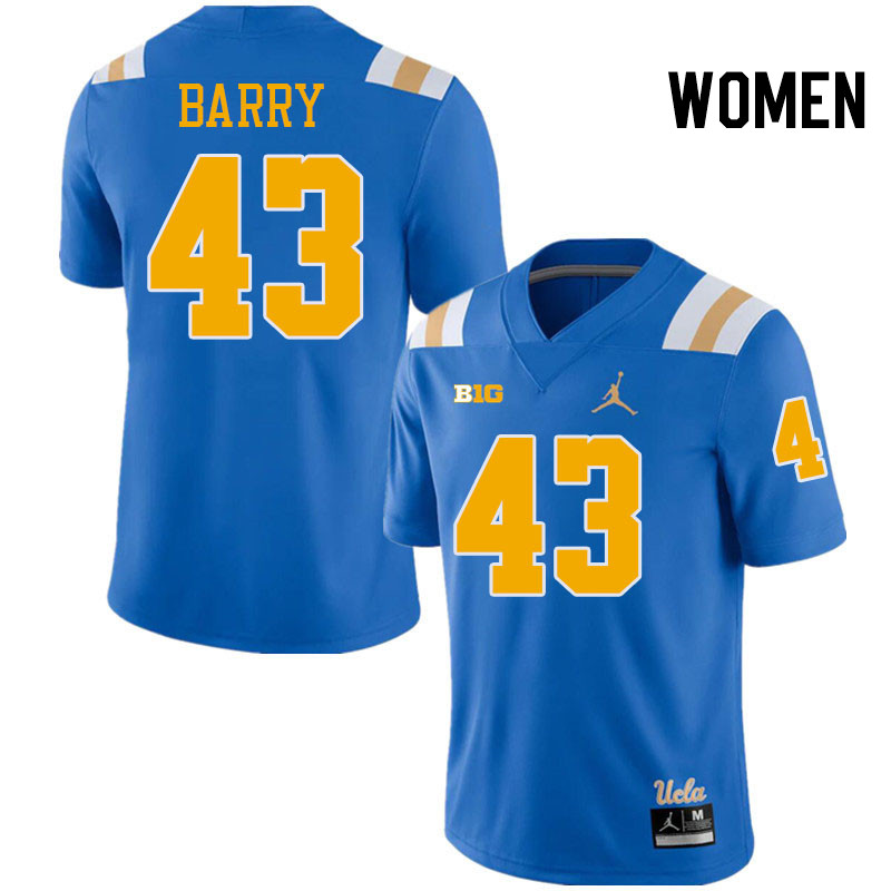 Women #43 Brett Barry UCLA Bruins College Football Jerseys Stitched-Royal